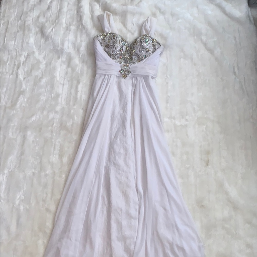 White Tony Bowls Dress With Overskirt